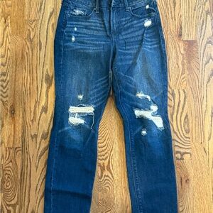 Old Navy Dark Blue Distressed Skinny Jeans